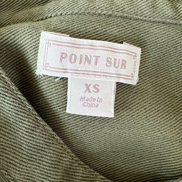 J. Crew Point Sur Olive Green Drape Button Down Twill Shirt Blouse Top - Picture 3 of 4